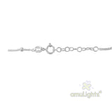 Anklet; Curb & Ball Sterling Silver