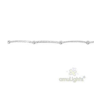 Anklet; Curb & Ball Sterling Silver