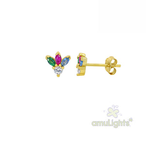 Flower Bud Earrings; Gold